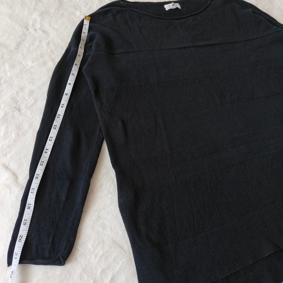 Lou & Grey Womens Sweater wool blend Black Boat Neck Pull Over Sheer Medium - Picture 5 of 8